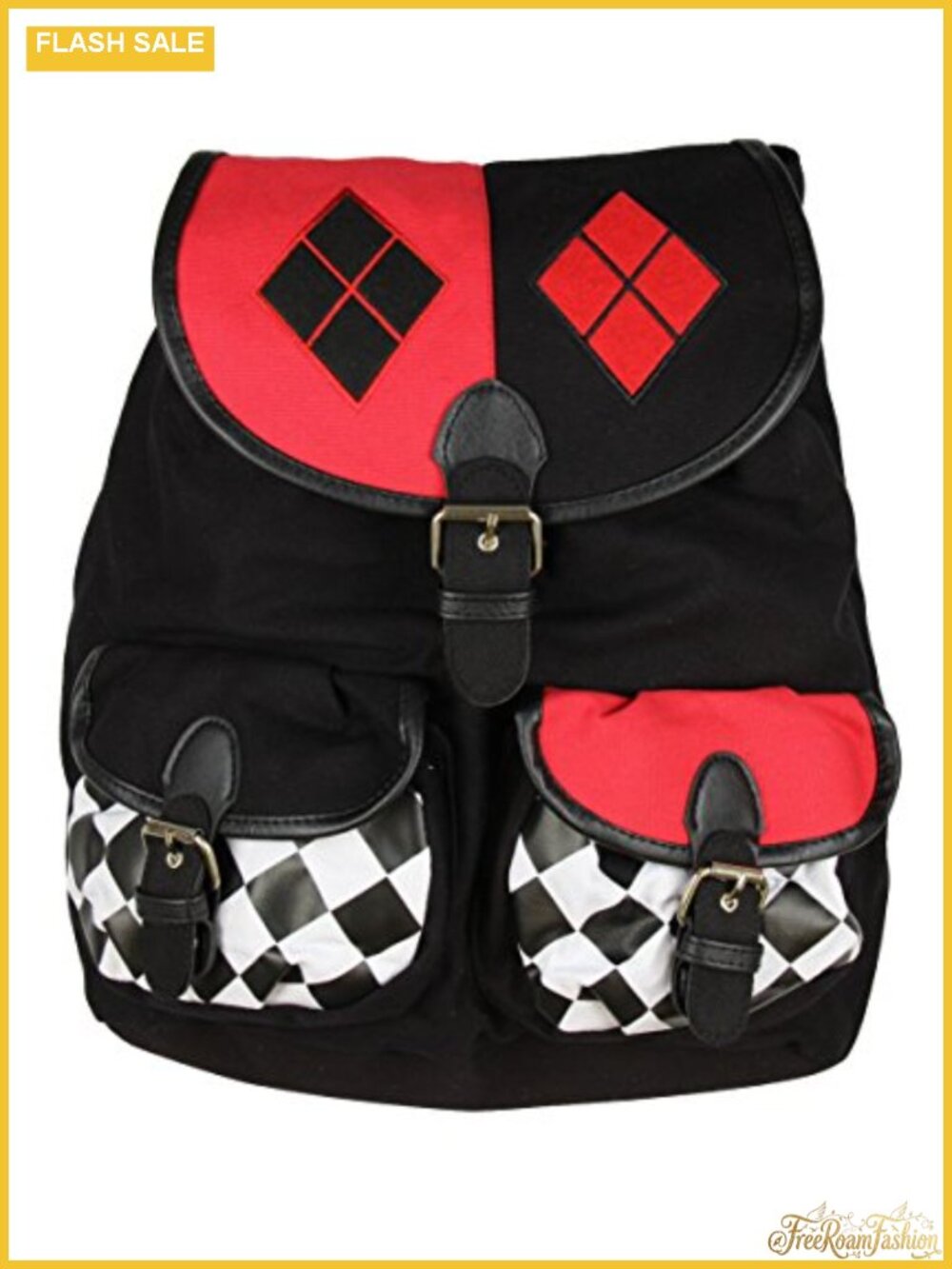 DC Comics Harley Quinn Knapsack Backpack Officially Licensed Polyester 17in